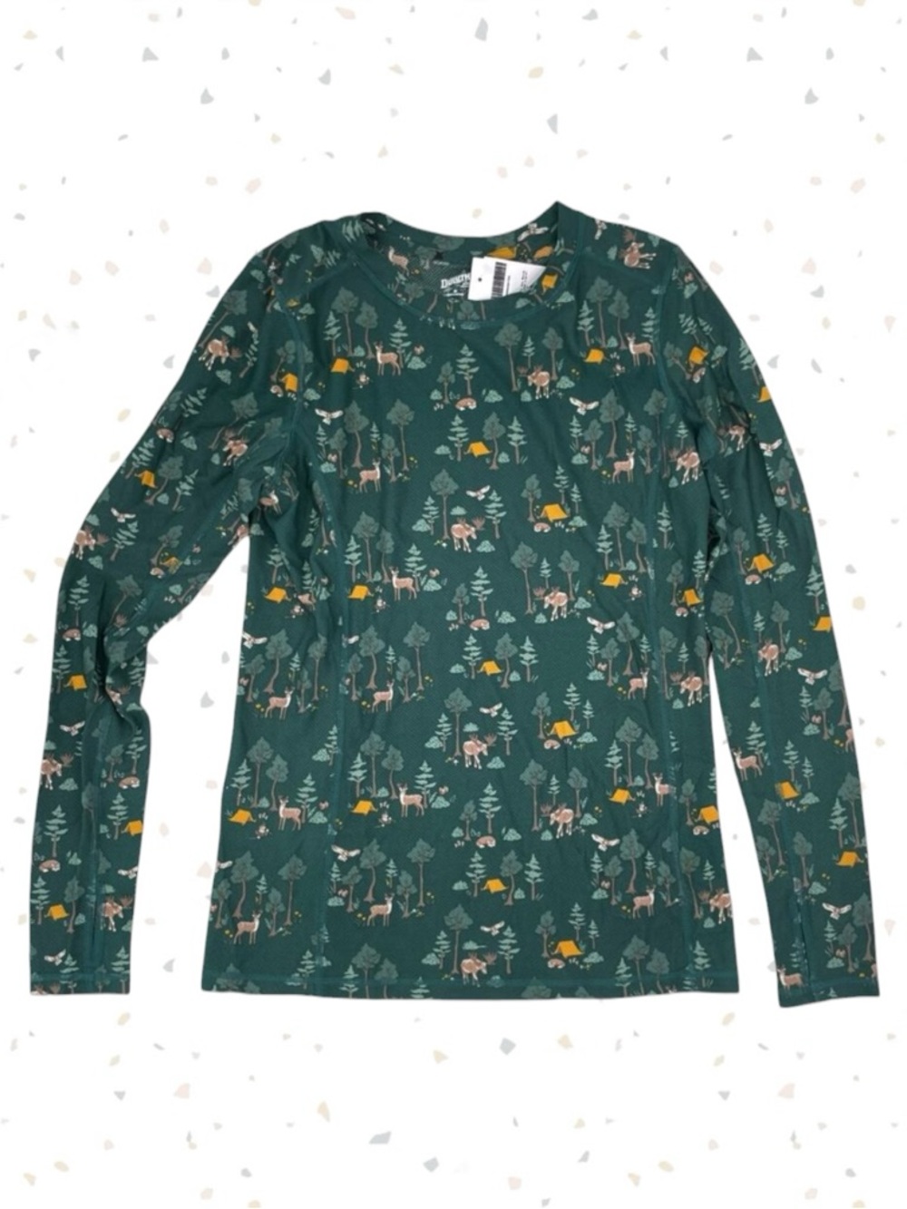 Duluth Trading Buck Naked Long Sleeve Base Layer Green Woodland Top Size M NEW